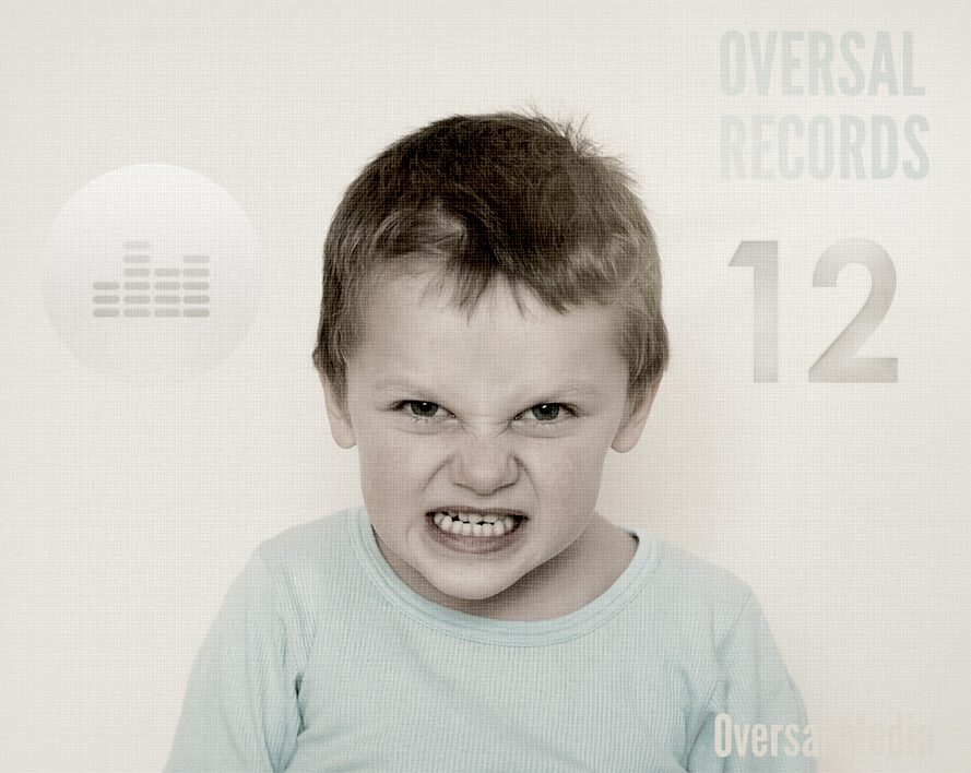Records Boy in blue t-shirt showing angry face