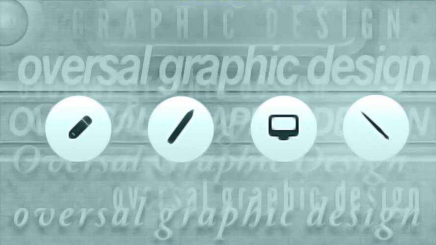 Oversal graphic design banner with icons